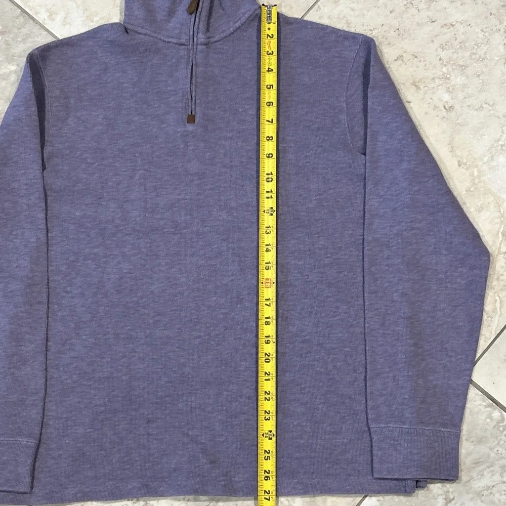 Polo Ralph Lauren 1/4 Zip Sweater Men Large Lavender Cotton Ribbed Pullover Pony